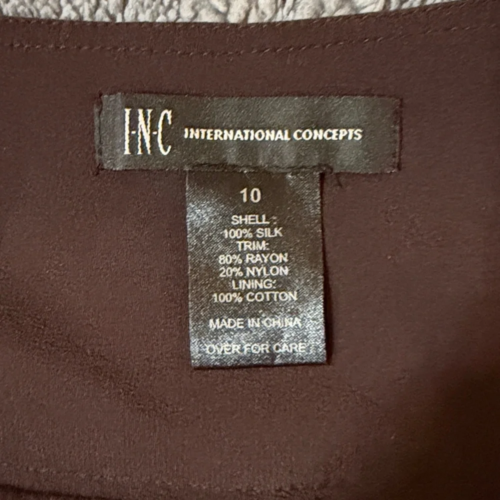 INC International Concepts Women's 100% Silk Skirt Chocolate Brown Color